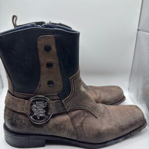 Mark Nason Men's Rock Lives Square Toe Dragon Brown Boots Men’s US/ 8